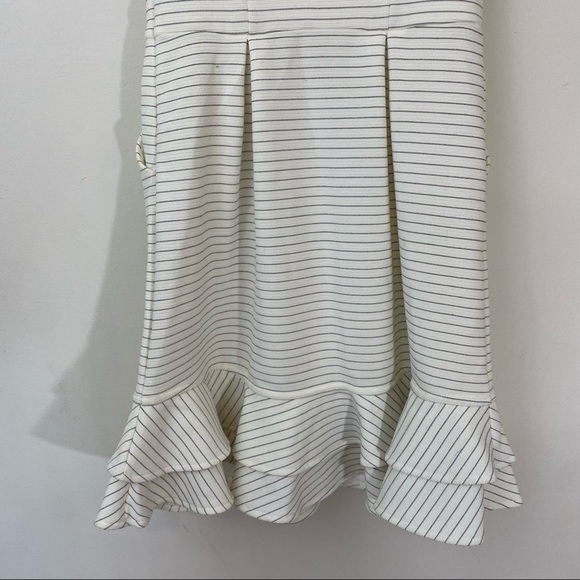 Anthropologie  Maeve Sunland Striped V Neck Flutter Ruffle Sleeve Knit Dress 4 - Picture 7 of 8